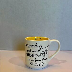 Inspirational White and Yellow Mug